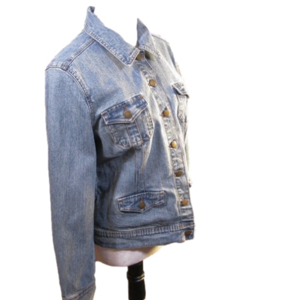 Villager Stretch Blue Jean Jacket Size 10 - Picture 4 of 7